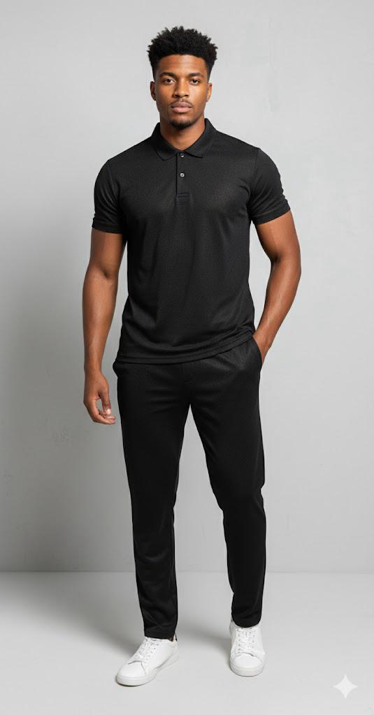 Black Polo Trouser Set