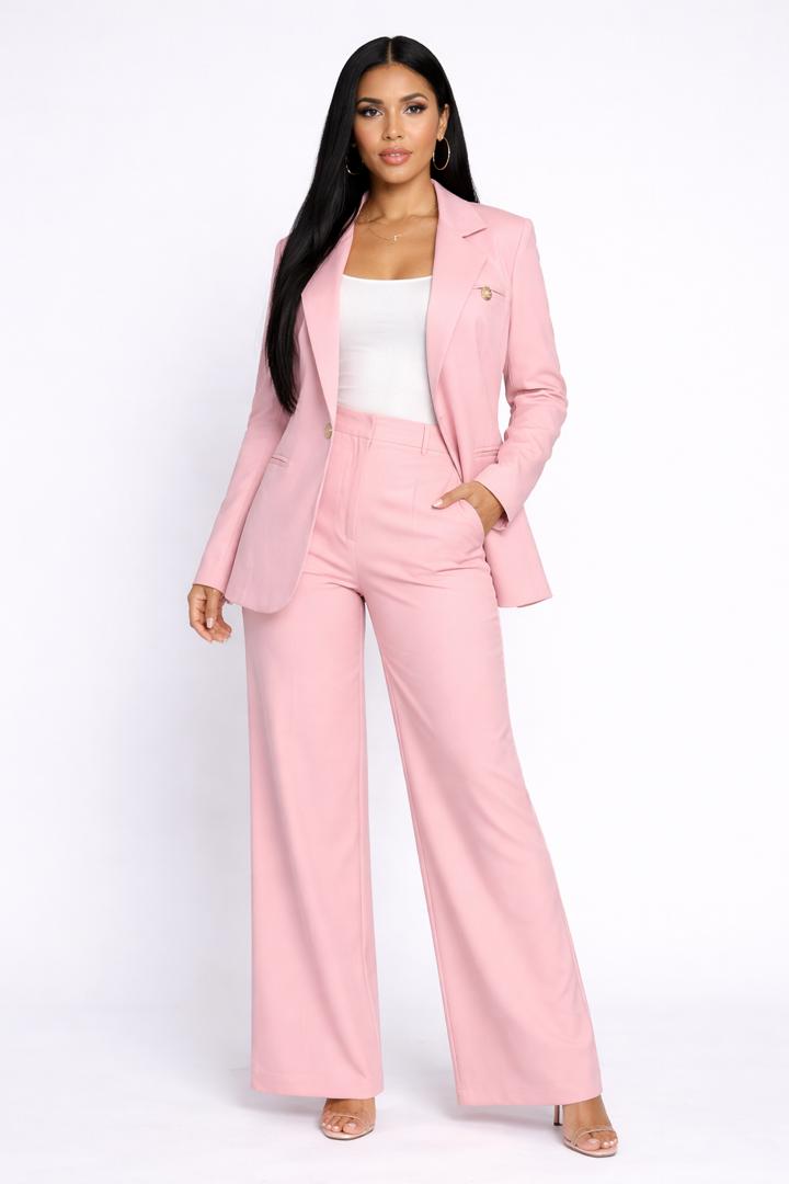 Pink Trouser Suit