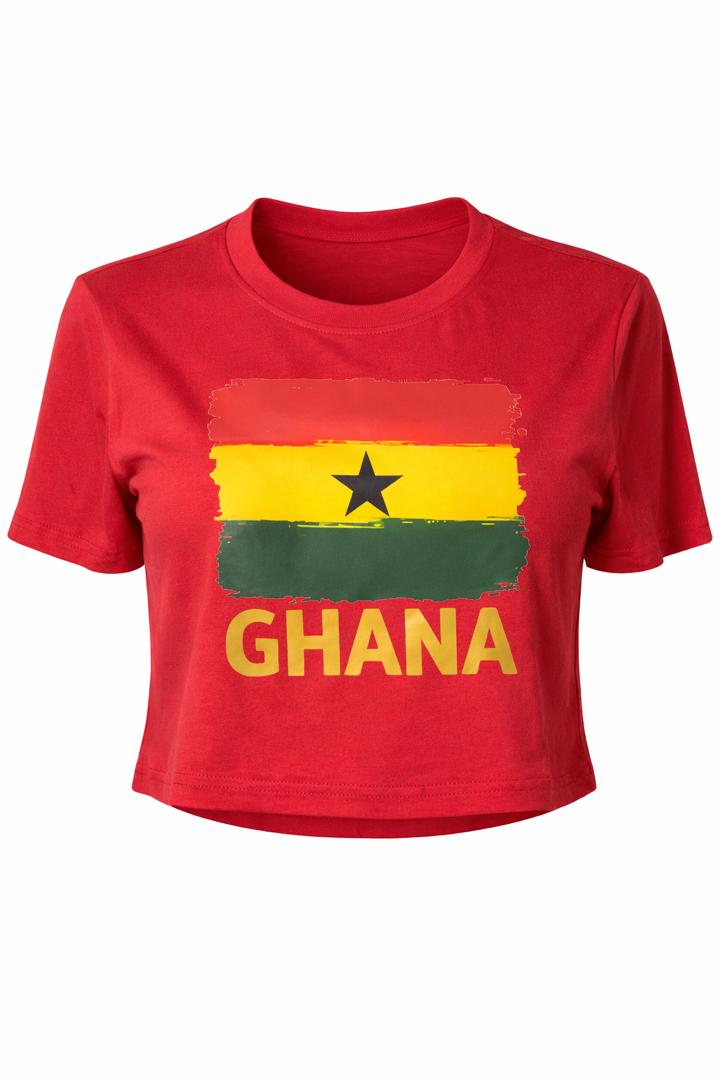 Red Ghana Crop T-Shirt