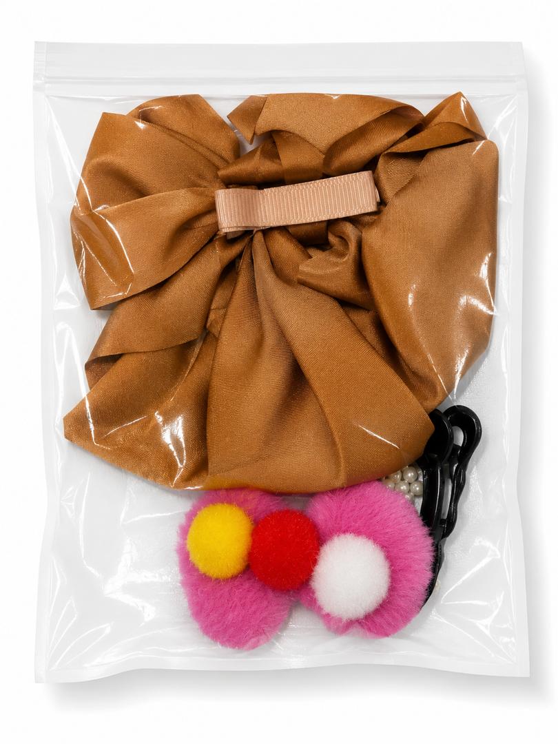 Brown Satin Hair Accessory Set