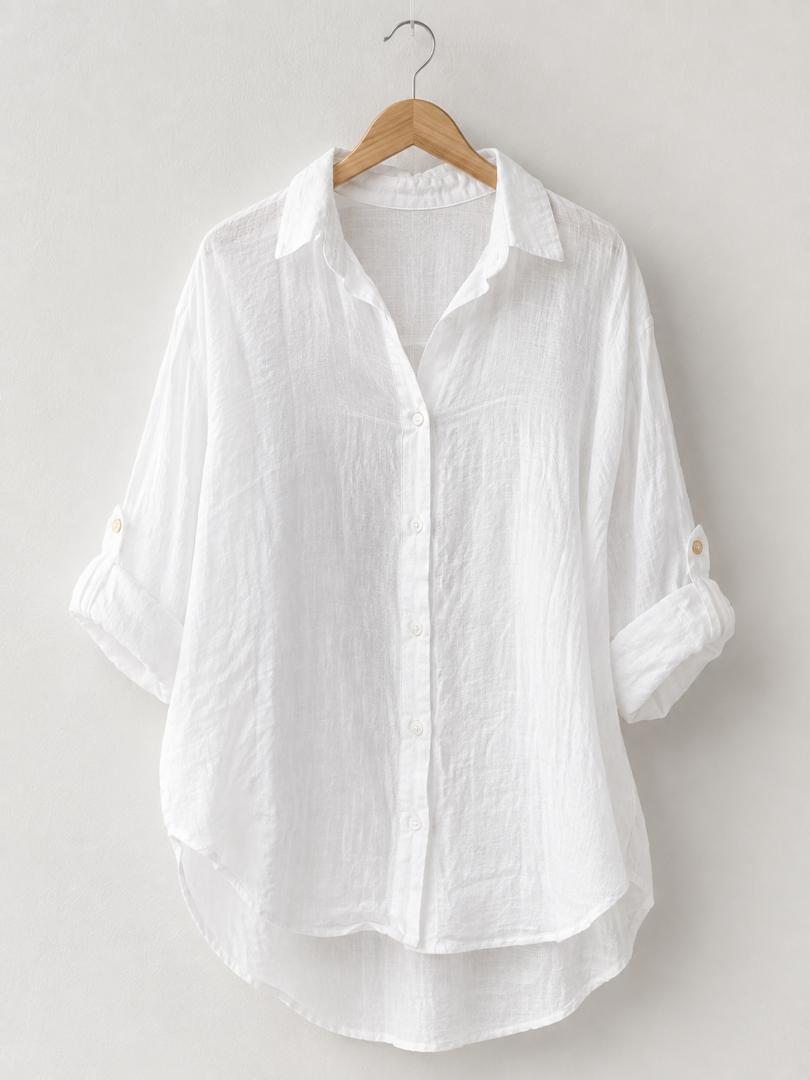White Oversized Linen Shirt