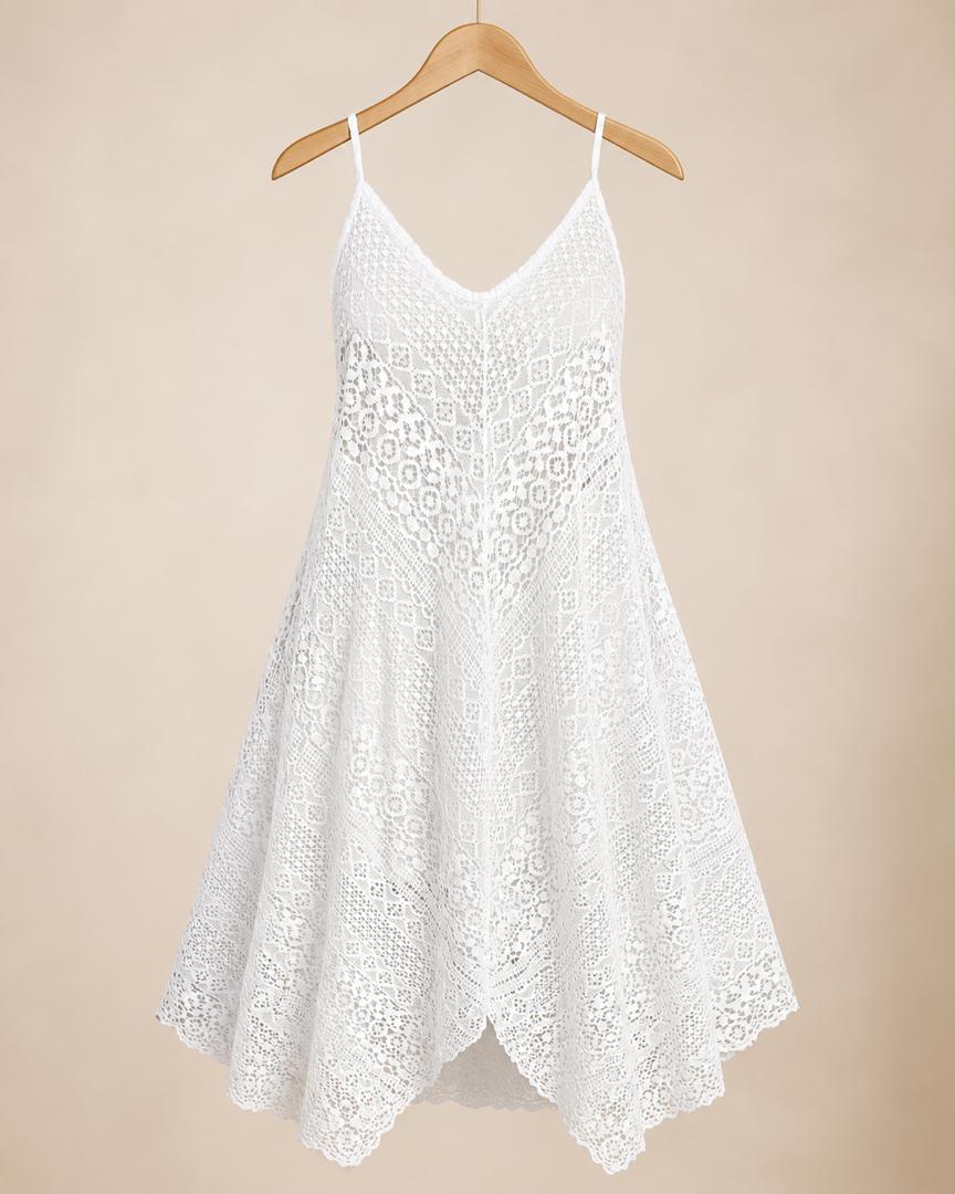 White Eyelet Swing Dress