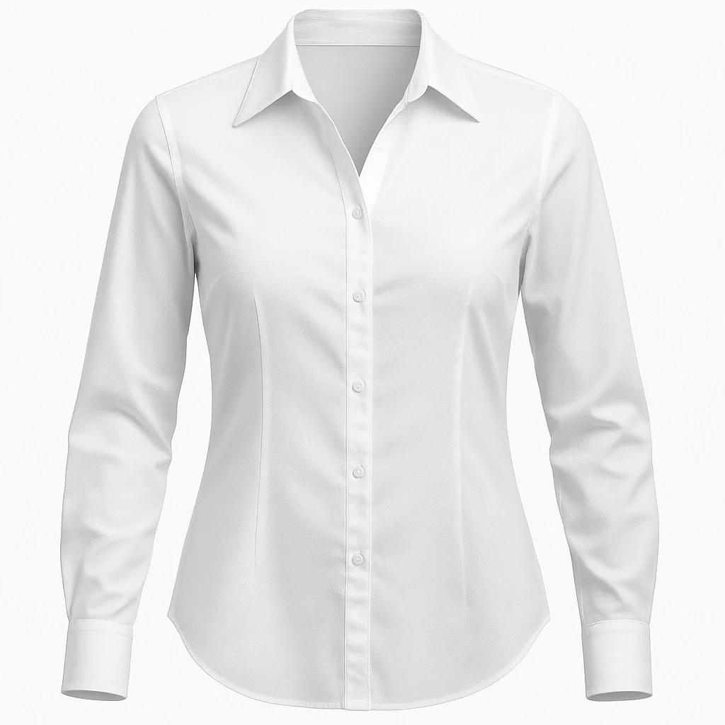 White Long-Sleeve Office Shirt
