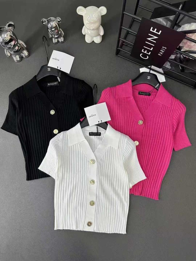 Ribbed Button Knit Top