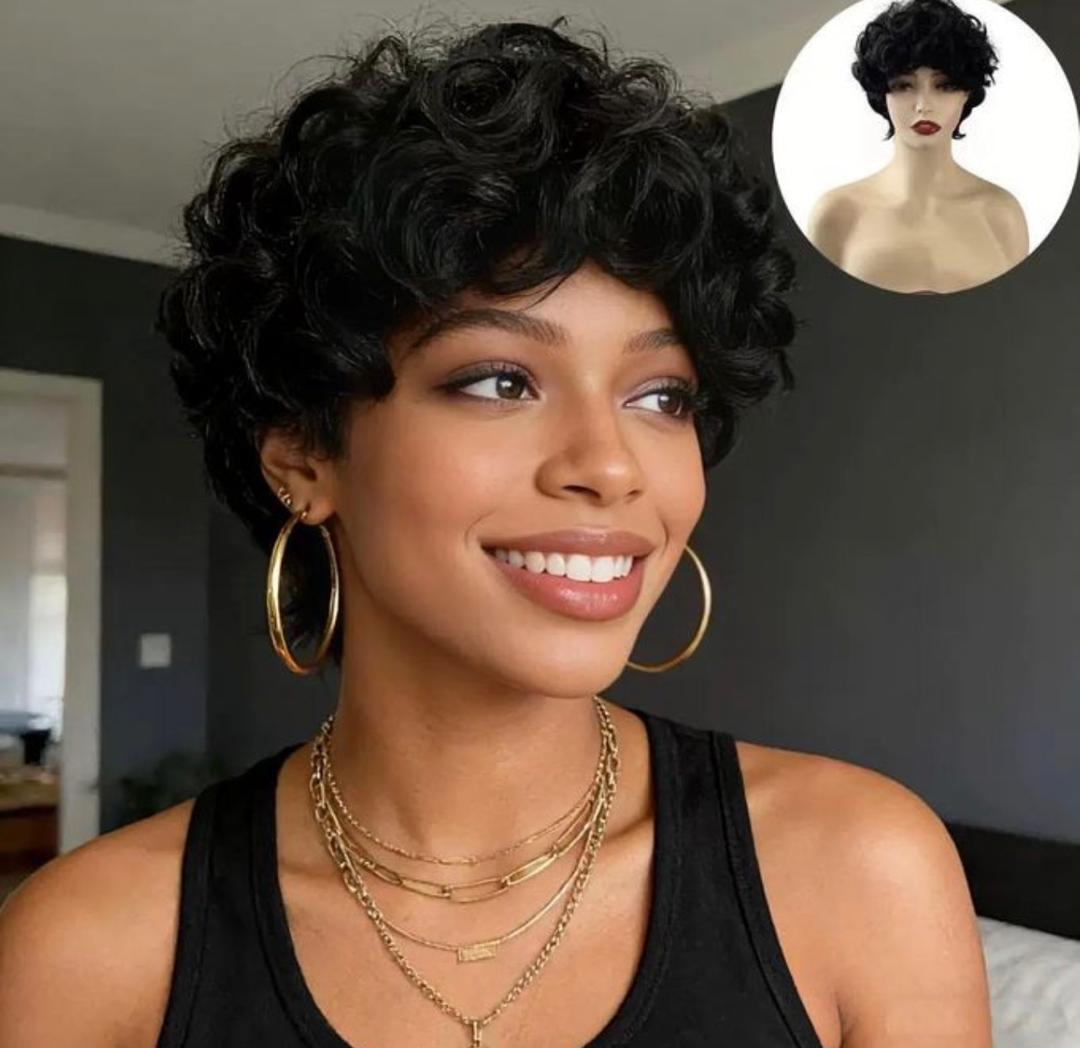 Short Curly Pixie Wig