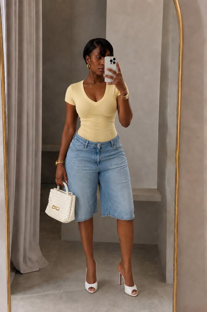 Womens V-Neck Fitted Top