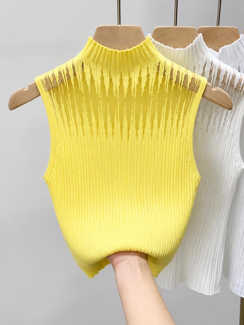 Sheer Knit Sleeveless Top